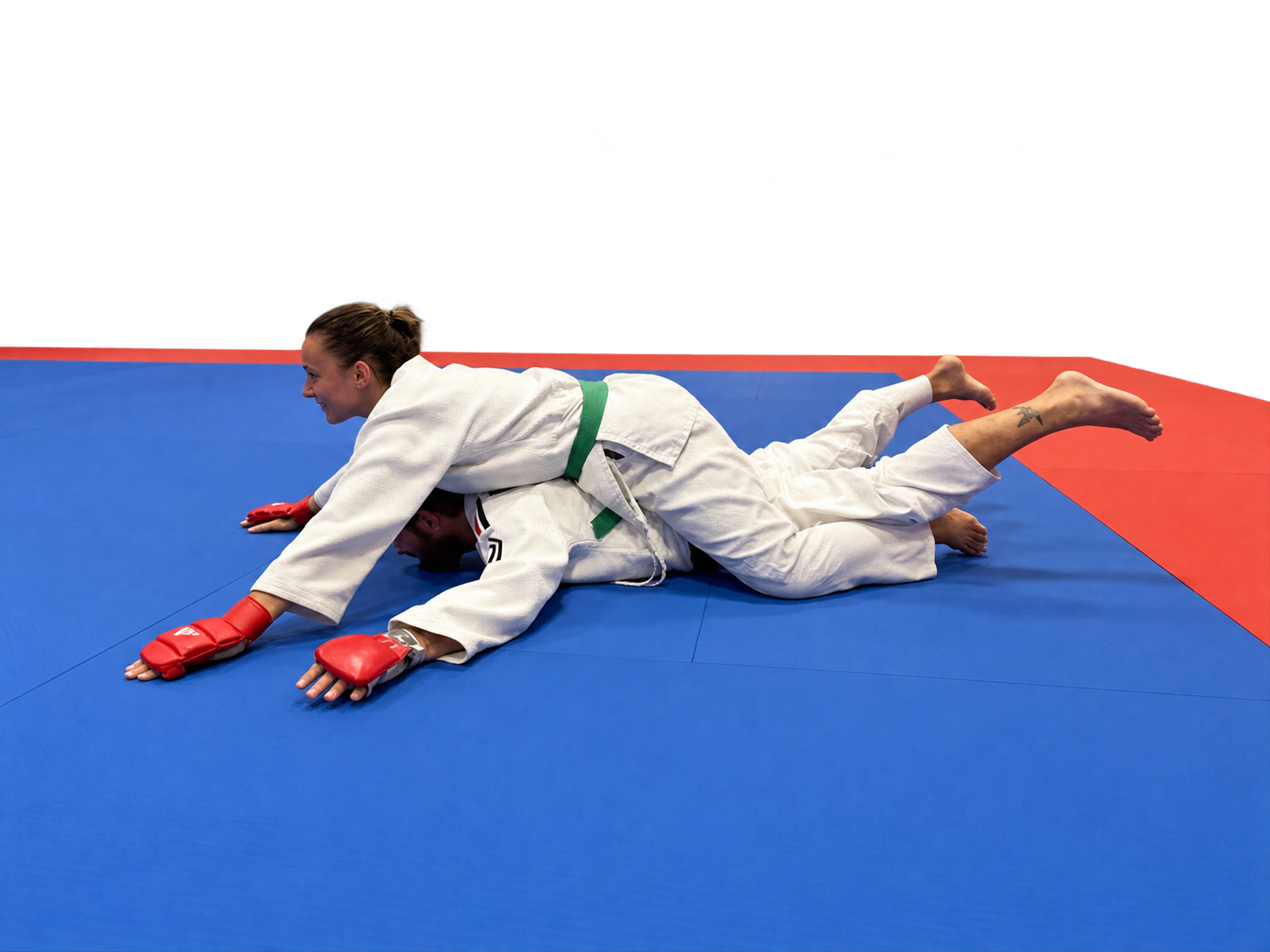Travail technique de contrôle au sol en jujitsu