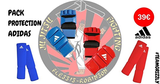 Partenariat Adidas -10% - Le PACK de PROTECTIONS Jujitsu (bleu ou rouge)