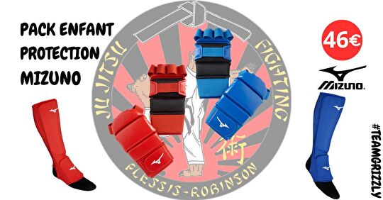 Le PACK de PROTECTIONS Jujitsu enfants (XS bleu ou rouge)